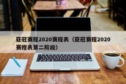 亚冠赛程2020赛程表（亚冠赛程2020赛程表第二阶段）